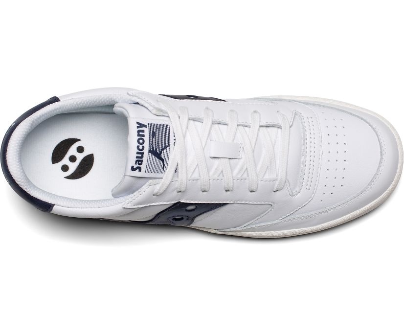 Saucony Jazz Court Women's Originals White / Navy | Canada 039DFMN